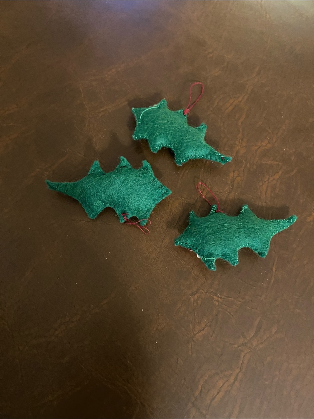 22 Handmade Felt & Needlepoint Christmas Ornaments • Crochet Snowflakes • 1971 - Picture 14 of 17